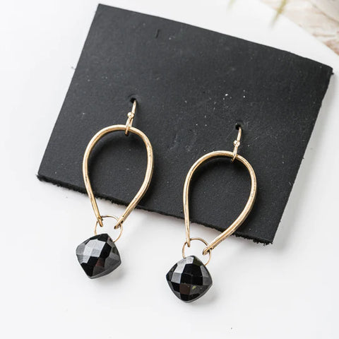Black Garnet Arch Earrings 10337