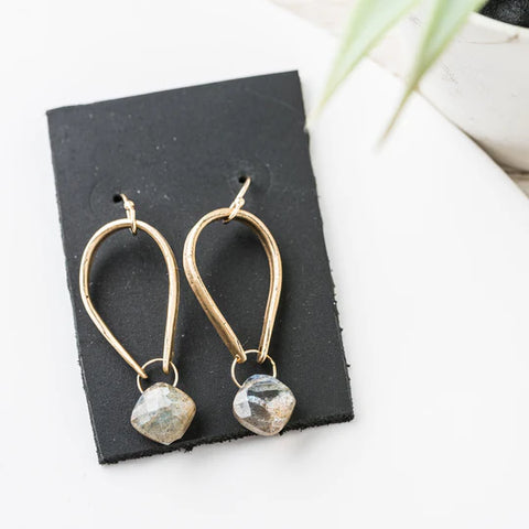 Labradorite Arch Earrings 10338