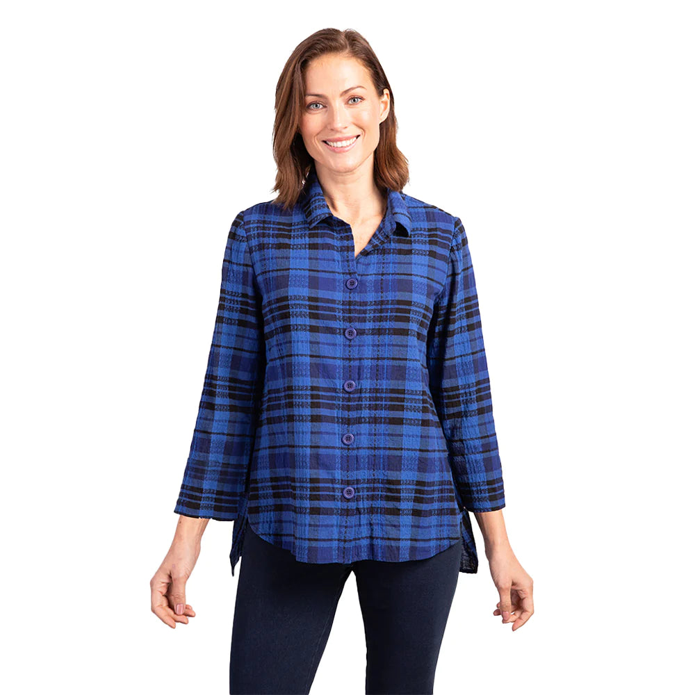 Jaquard Windowpane Wrap Tunic
