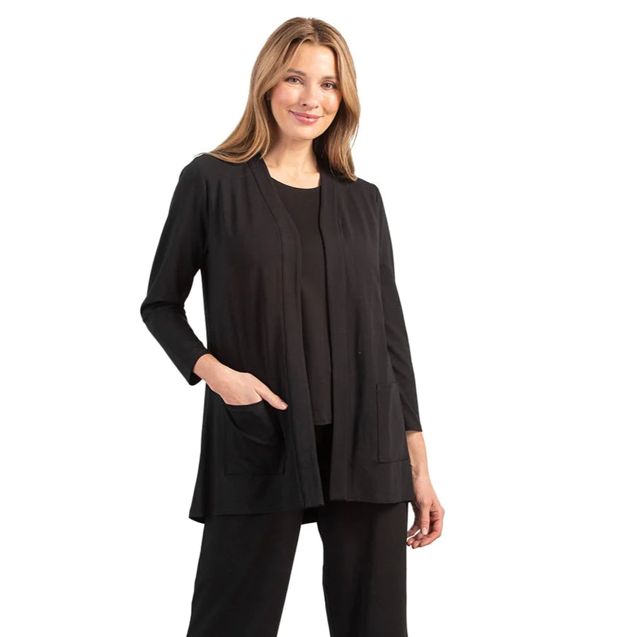 Core travel Long Open Front Cardi