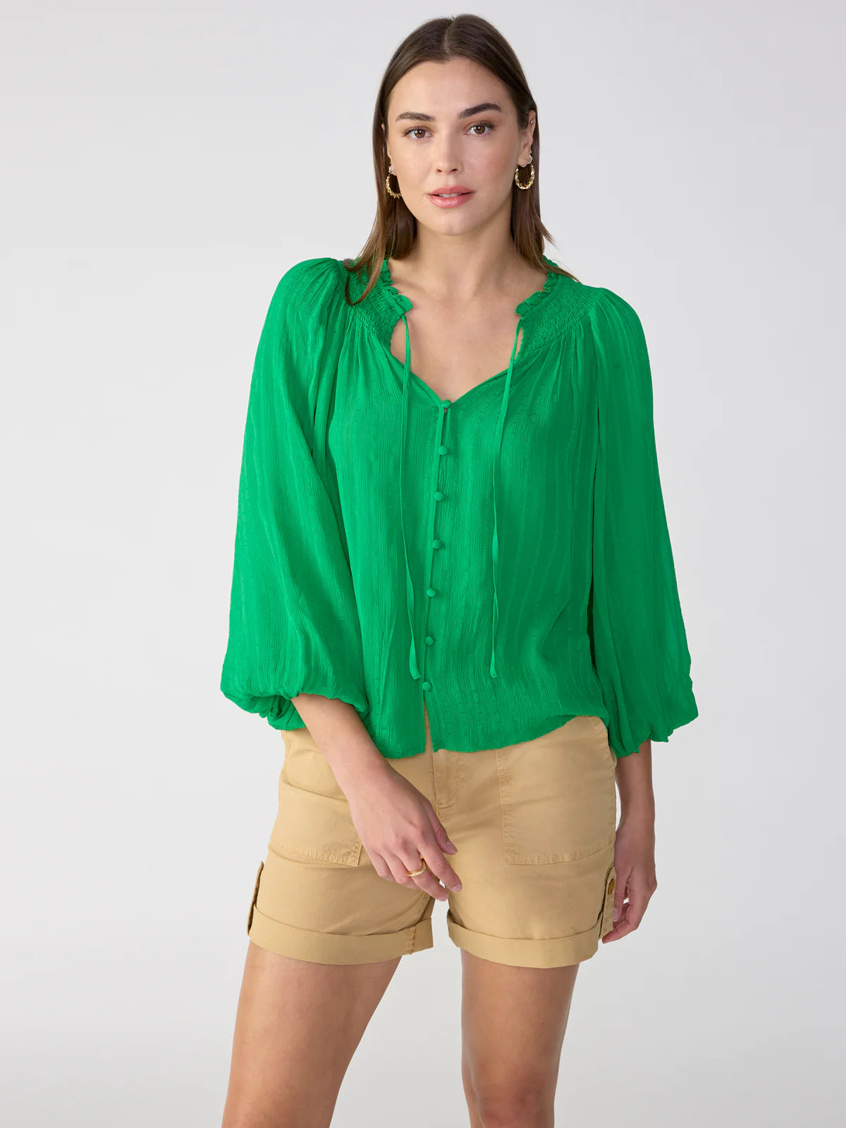 Breezy Smock Neck Blouse