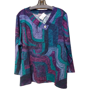 Cotton PBL Geo Crossover V-Neck