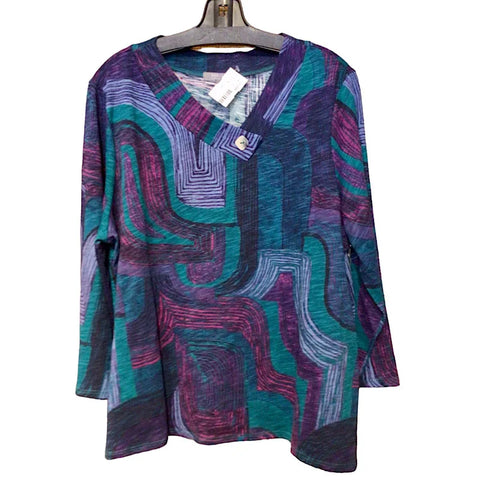 Cotton PBL Geo Crossover V-Neck