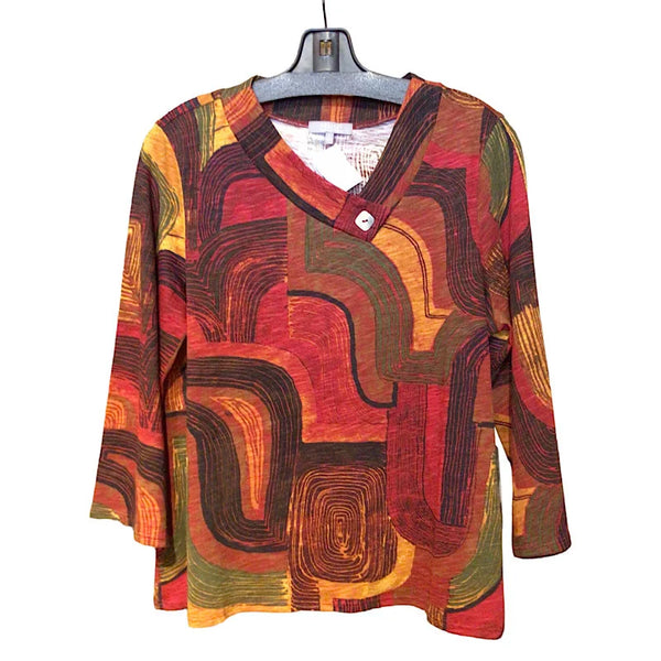 Cotton PBL Geo Crossover V-Neck