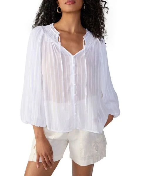 Breezy Smock Neck Blouse