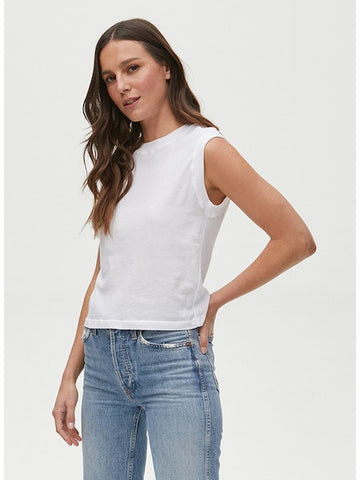 Johnnie Cropped Crew Neck Tank Rib Trim
