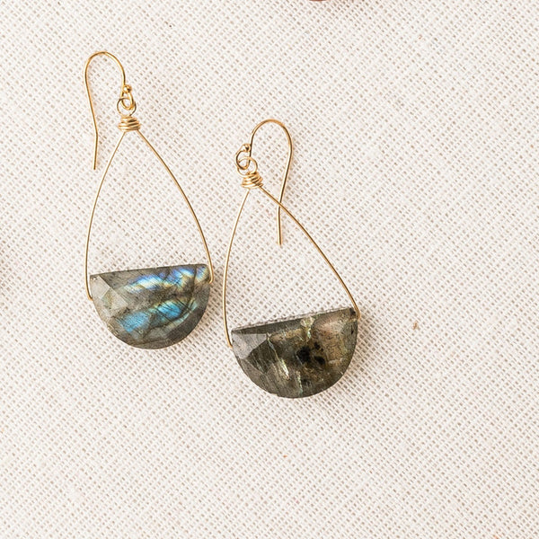 Half Moon Gemstone Earrings