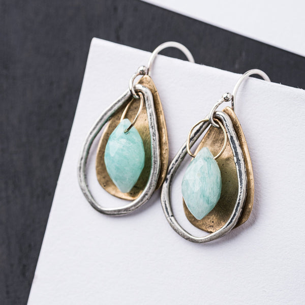 Dewdrop Mixed Metal Earrings