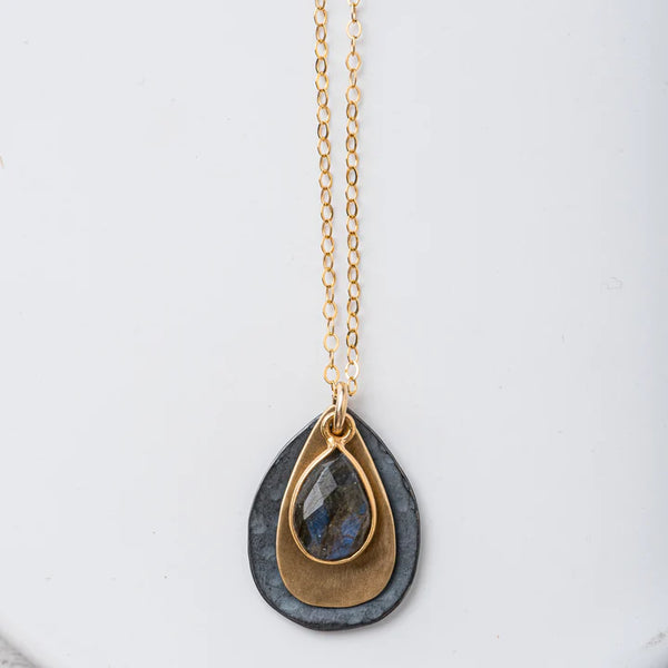 Mixed Metal Petal Necklace