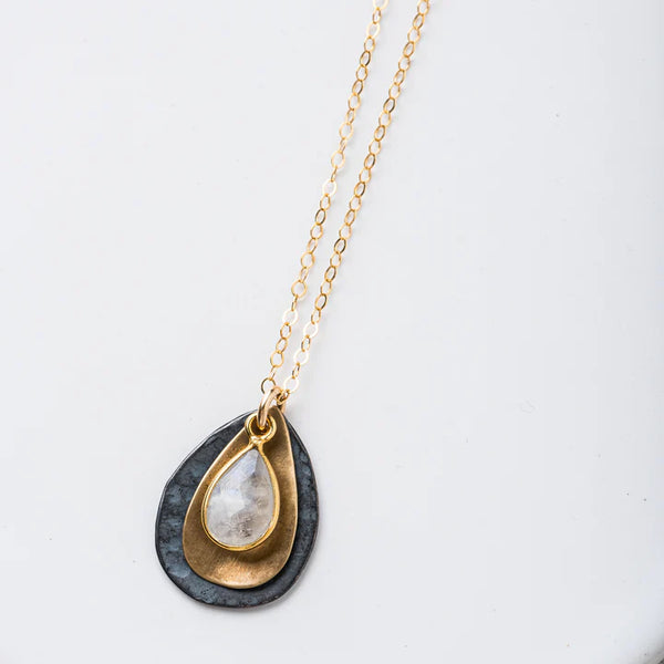 Mixed Metal Petal Necklace