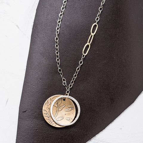 Mixed Metal Cherry Blossom Necklace