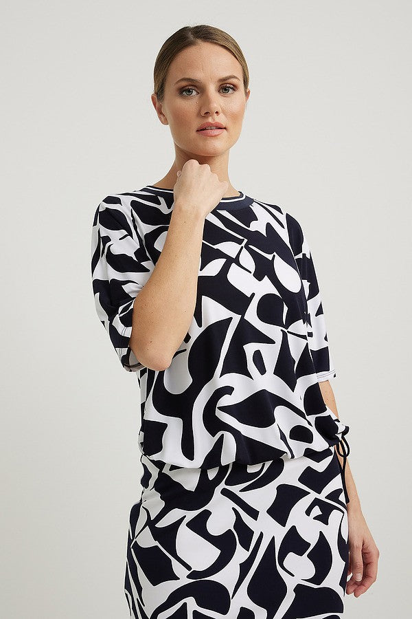 Abstract Drawstring Top Style 222143