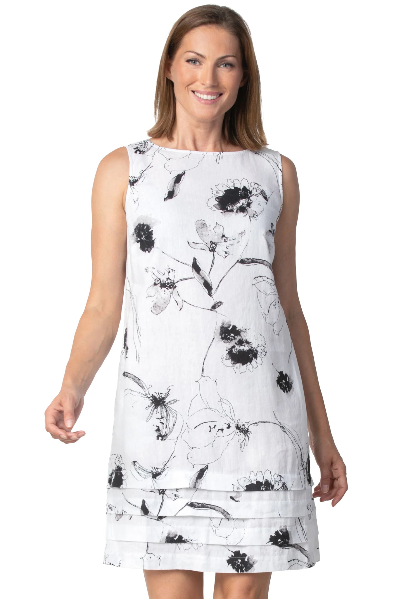 Floral Linen Hem Dress
