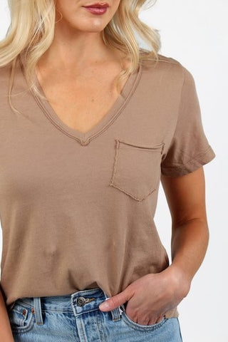 Hayden Raw Edge Pocket Tee