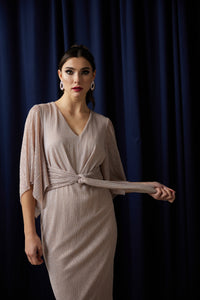 Draped Sleeve Dress Style 231715