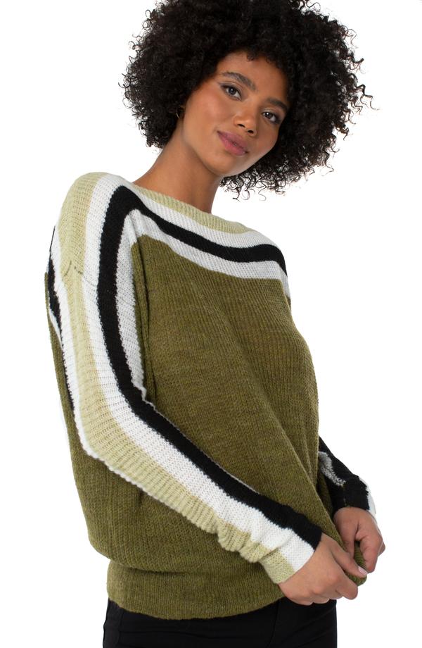 Striped Oversized Dolman Sweater